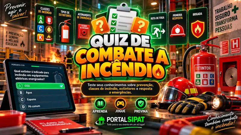 Tela do jogo Quiz — Combate a Incêndio na plataforma SIPAT Online